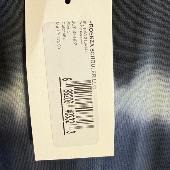 Proenza Schouler Blue and White Tie-Dye Sweatshirt - Picture 4 of 6